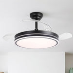 Ventilador de techo Serena motor DC ultrasilencioso negro de Ø100 cm con 3 aspas retráctiles y luz LED