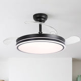 Ventilador de techo Serena motor DC ultrasilencioso negro de Ø100 cm con 3 aspas retráctiles y luz LED