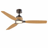 Ventilador de techo Louise negro y nogal oscuro Ø142 cm con aspas 100% de madera maciza