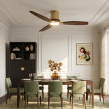 Ventilador de techo Louise Soft Brass Flush Ø142 cm con aspas de madera maciza 100% 