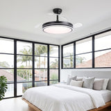 Ventilador de techo Serena motor DC ultrasilencioso negro de Ø100 cm con 3 aspas retráctiles y luz LED
