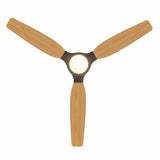Ventilador de techo Louise negro y nogal oscuro Ø142 cm con aspas 100% de madera maciza