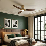 Ventilador de techo Louise Soft Brass Flush Ø142 cm con aspas de madera maciza 100% 