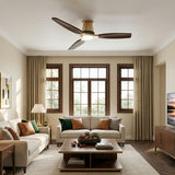 Ventilador de techo Louise Soft Brass Flush Ø142 cm con aspas de madera maciza 100% 