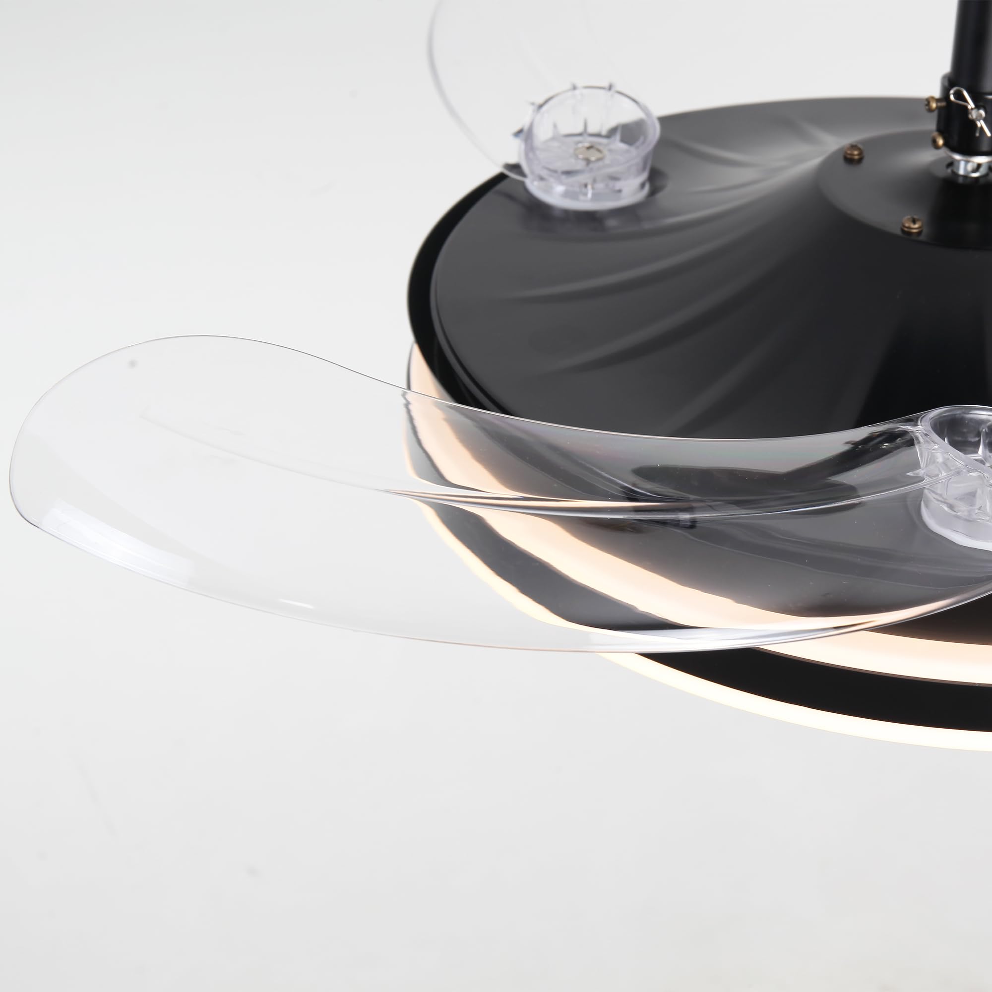 Ventilador de techo Serena motor DC ultrasilencioso negro de Ø100 cm con 3 aspas retráctiles y luz LED