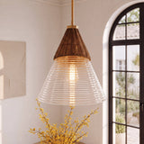Glass Rattan Pendant Light Ø35cm