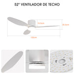 Ventilador de techo DC de 28 W ultrasilencioso Ø132 cm