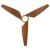 Ventilador de techo Varel en oro satinado Ø132 cm con luz LED y aspas de madera maciza 100%