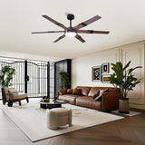 Ventilador de techo LED industrial de 152 cm con aspas de doble cara, luz, APP y mando a distancia