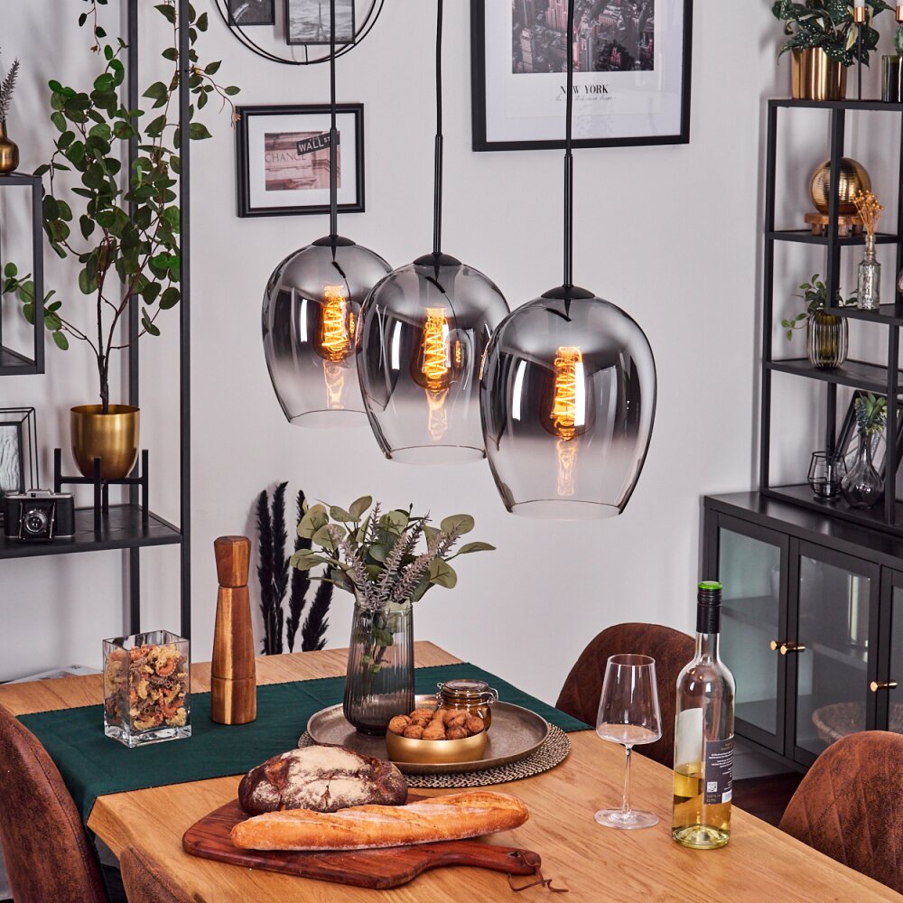 Lámpara colgante lineal moderna con degradado escultural para comedor y sala de estar