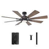 Ventilador de techo tipo molino de viento Aries LED de Ø183 cm con luz y mando a distancia