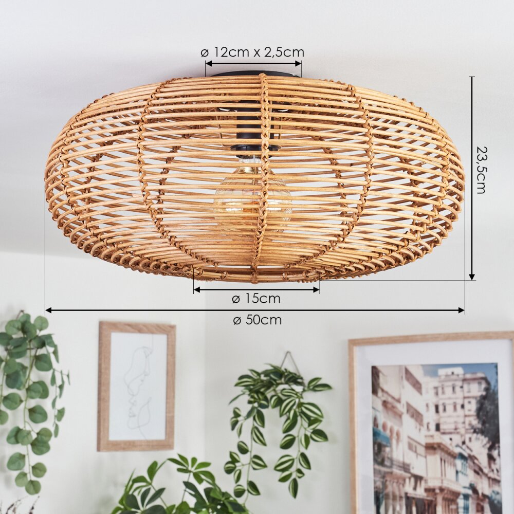 Lámpara de techo escandinava boho de montaje al ras para sala de estar y dormitorio