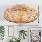 Lámpara de techo escandinava boho de montaje al ras para sala de estar y dormitorio