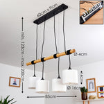 Lámpara colgante de racimo con pantalla de tambor de madera y lino de estilo minimalista escandinavo para cocina y comedor
