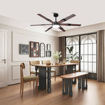 Ventilador de techo LED industrial de 152 cm con aspas de doble cara, luz, APP y mando a distancia