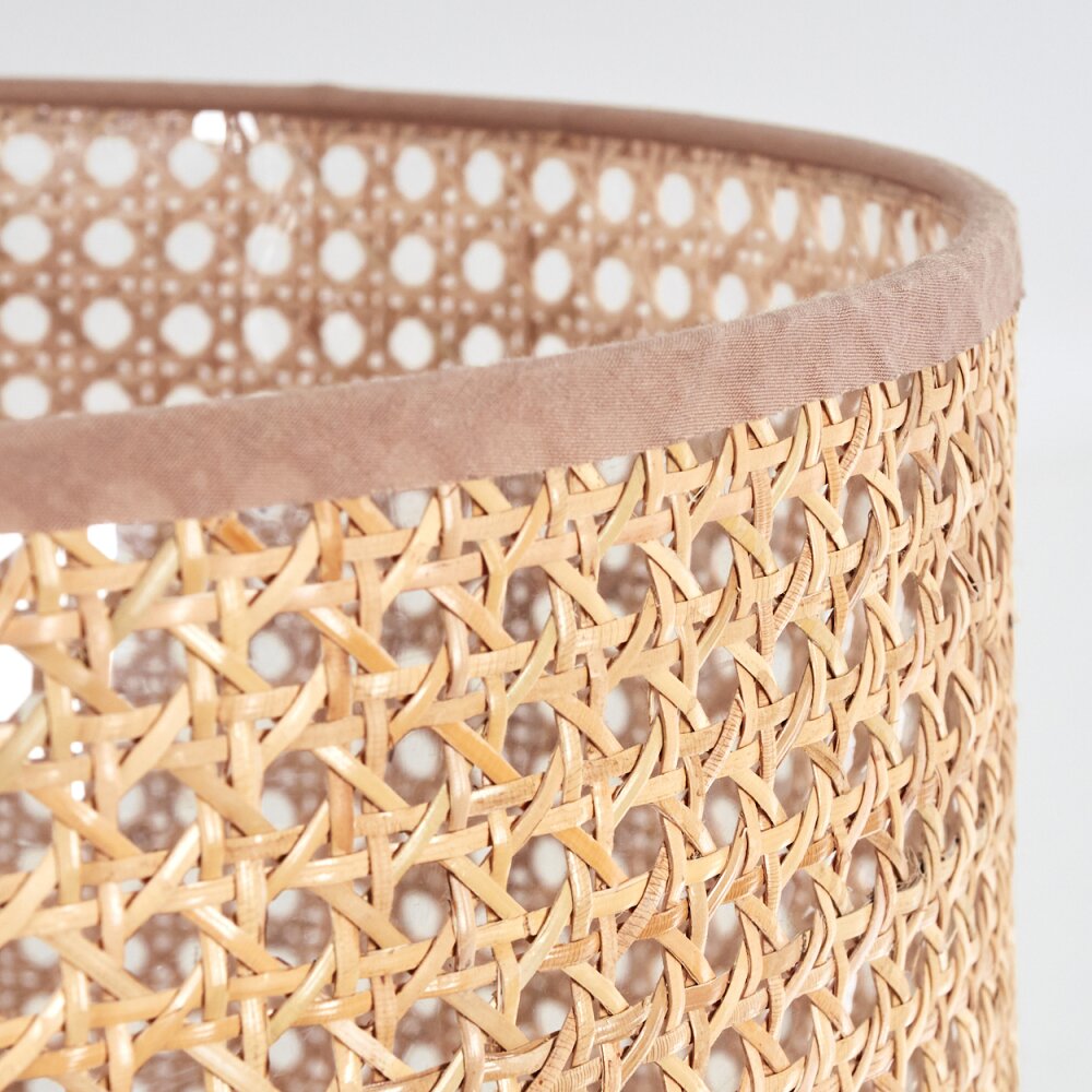 Lámpara colgante cilíndrica tejida de ratán boho para comedor y sala de estar