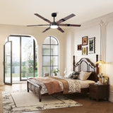 Ventilador de techo LED industrial de 152 cm con aspas de doble cara, luz, APP y mando a distancia