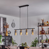 Lámpara colgante lineal vintage industrial con detalles de latón para comedor y sala de estar