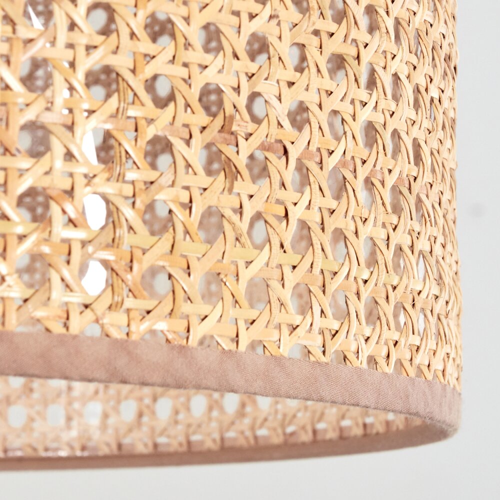 Lámpara colgante cilíndrica tejida de ratán boho para comedor y sala de estar