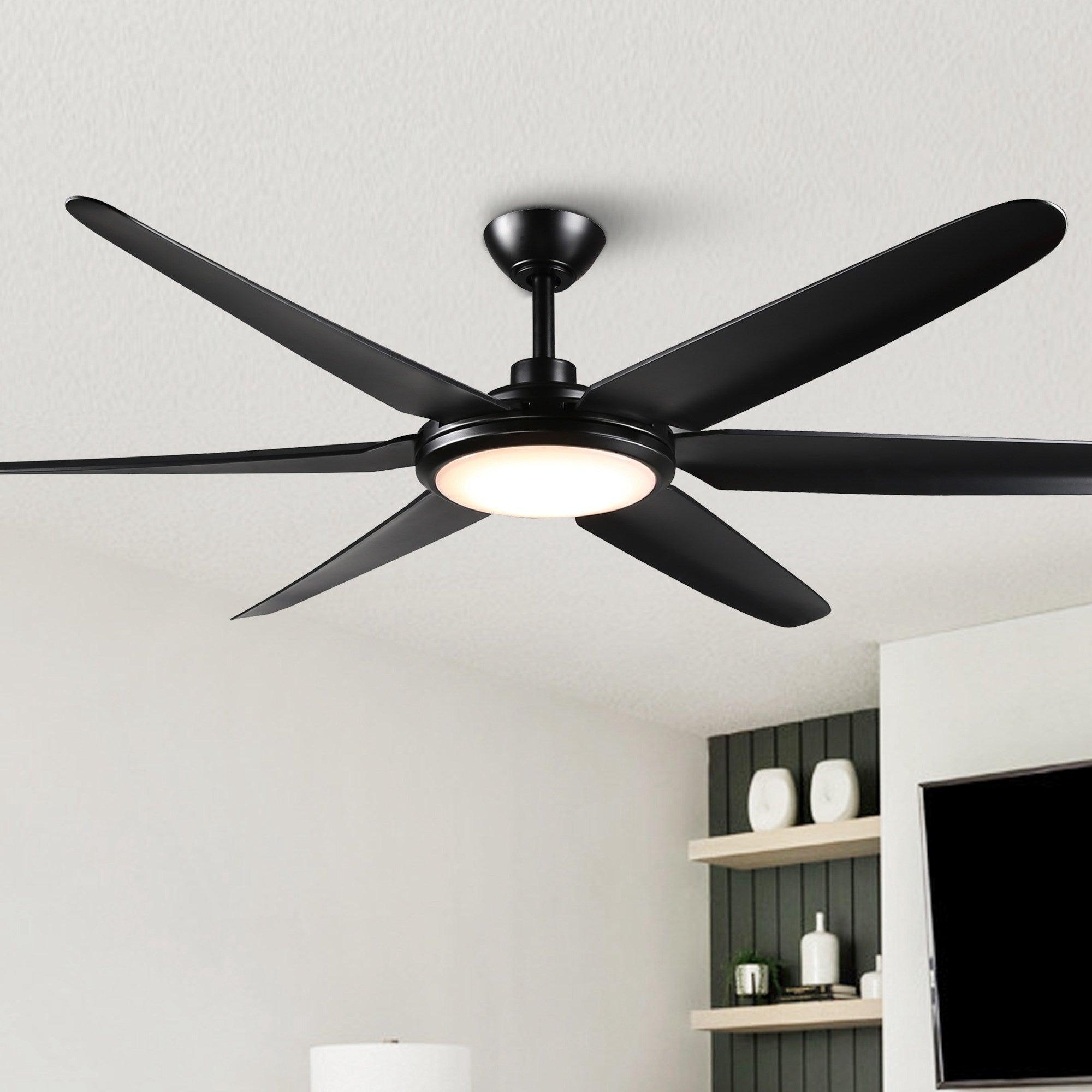 Ventilador de techo industrial de Ø165 cm Motor DC con luz y mando a distancia