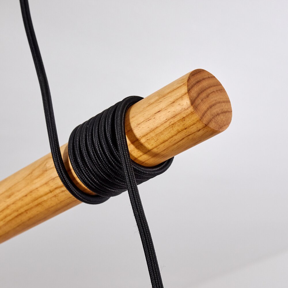 Lámpara colgante de racimo con pantalla de tambor de madera y lino de estilo minimalista escandinavo para cocina y comedor