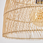 Lámpara colgante boho de ratán tejido con forma de campana para comedor y sala de estar