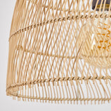 Lámpara colgante boho de ratán tejido con forma de campana para comedor y sala de estar