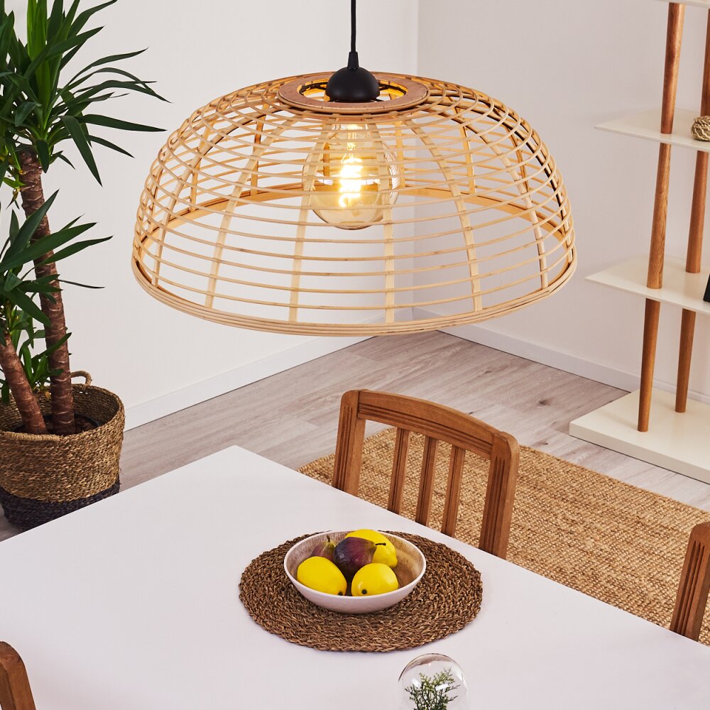 Lámpara colgante de bambú estilo bohemio para cocina y comedor