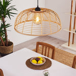 Lámpara colgante de bambú estilo bohemio para cocina y comedor