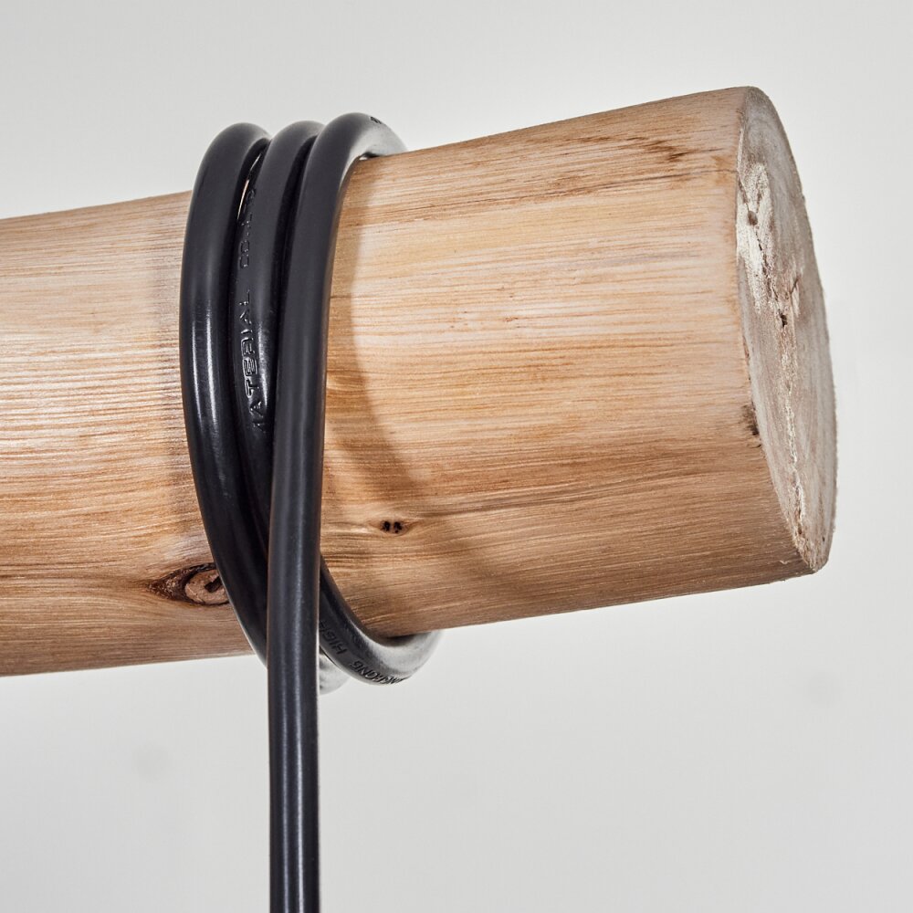 Lámpara colgante lineal rústica escandinava de madera y jaula geométrica de alambre para cocina y comedor