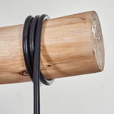 Lámpara colgante lineal rústica escandinava de madera y jaula geométrica de alambre para cocina y comedor