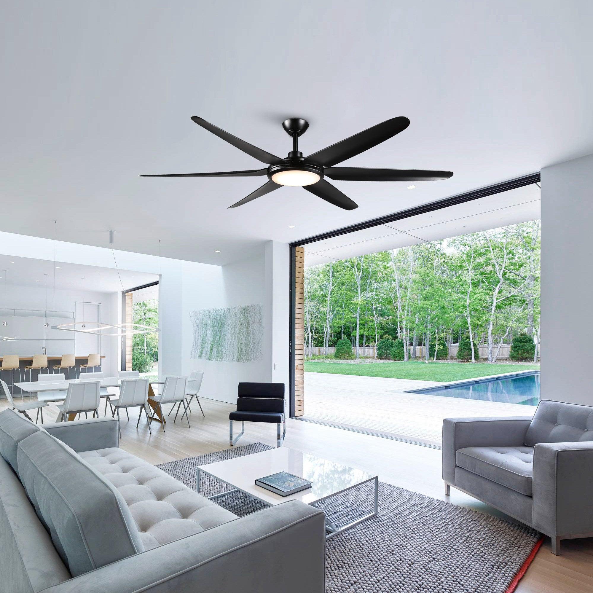 Ventilador de techo industrial de Ø165 cm Motor DC con luz y mando a distancia