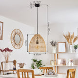 Lámpara colgante boho de ratán tejido con forma de campana para comedor y sala de estar