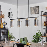 Lámpara colgante lineal vintage industrial con detalles de latón para comedor y sala de estar