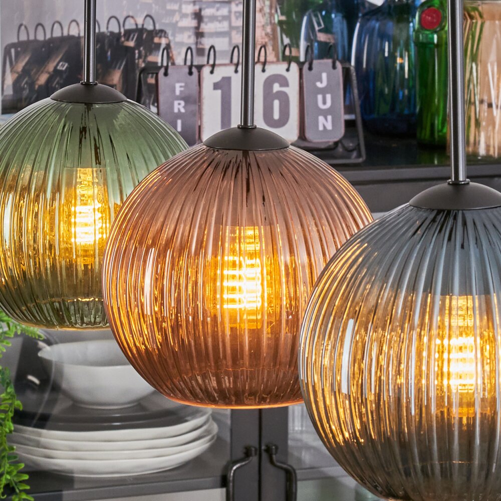 Lámpara colgante lineal bohemia colorida y texturizada para comedor y sala de estar