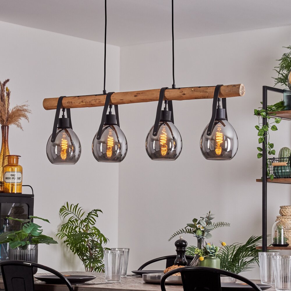 Lámpara colgante lineal moderna rústica para comedor y sala de estar
