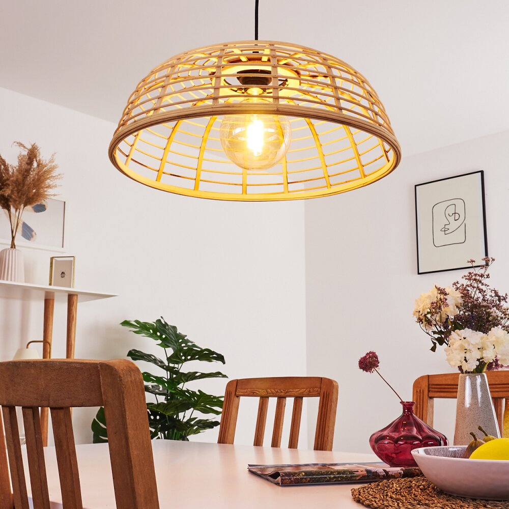 Lámpara colgante rústica natural de bambú para cocina y comedor