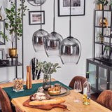 Lámpara colgante lineal moderna con degradado escultural para comedor y sala de estar