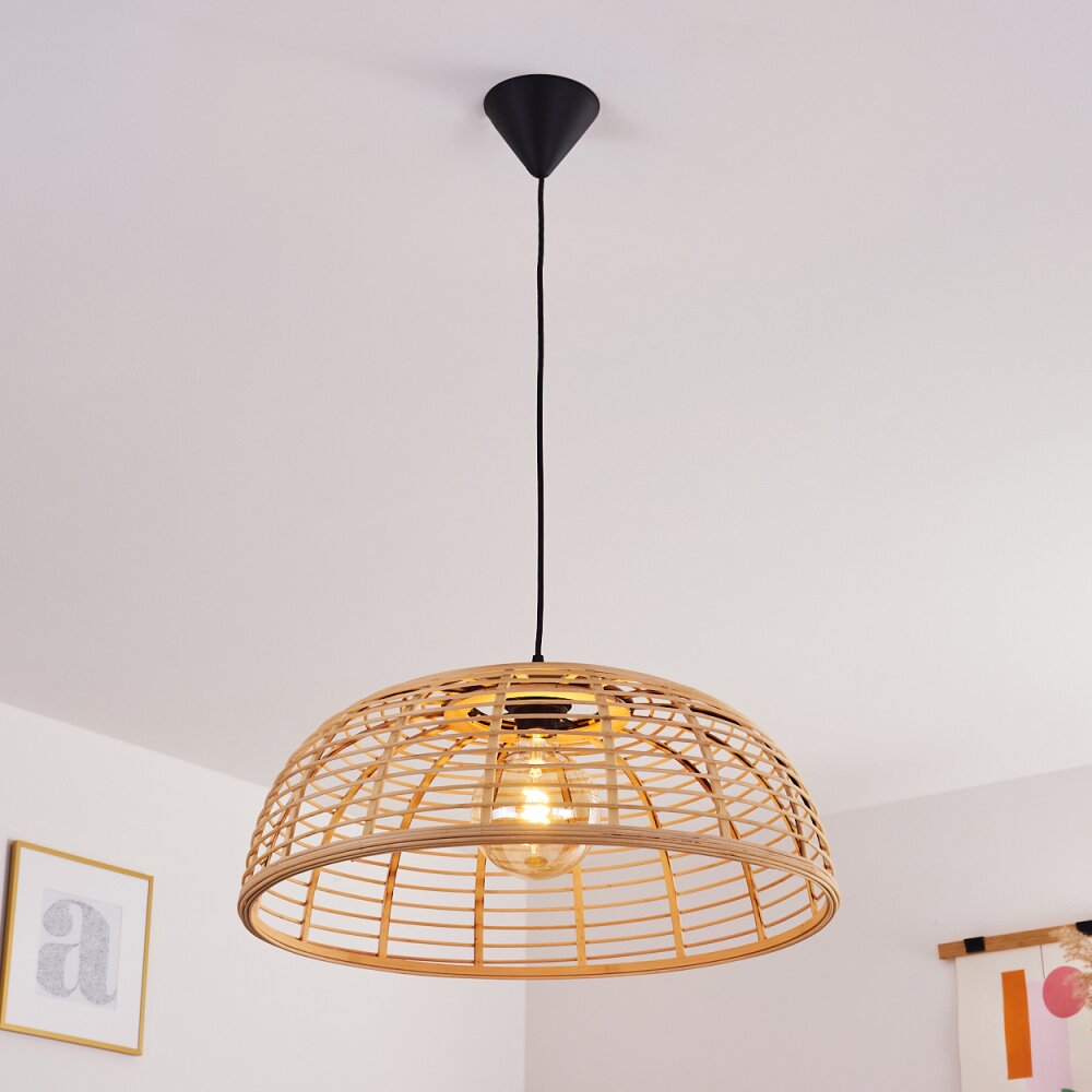 Lámpara colgante de bambú estilo bohemio para cocina y comedor