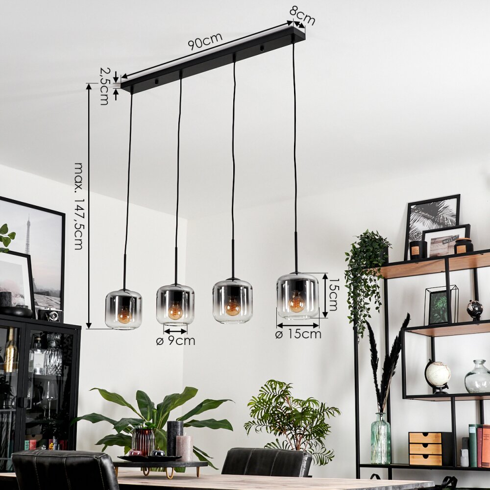 Lámpara colgante lineal moderna con degradado lineal para comedor y sala de estar