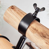 Lámpara colgante industrial vintage de doble viga de madera y grupo de bombillas Edison para comedor y sala de estar