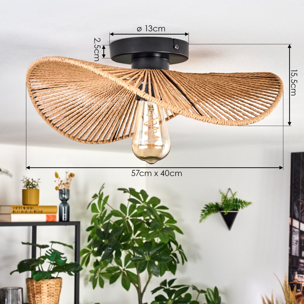Lámpara de techo empotrada rústica Art Déco para sala de estar y dormitorio