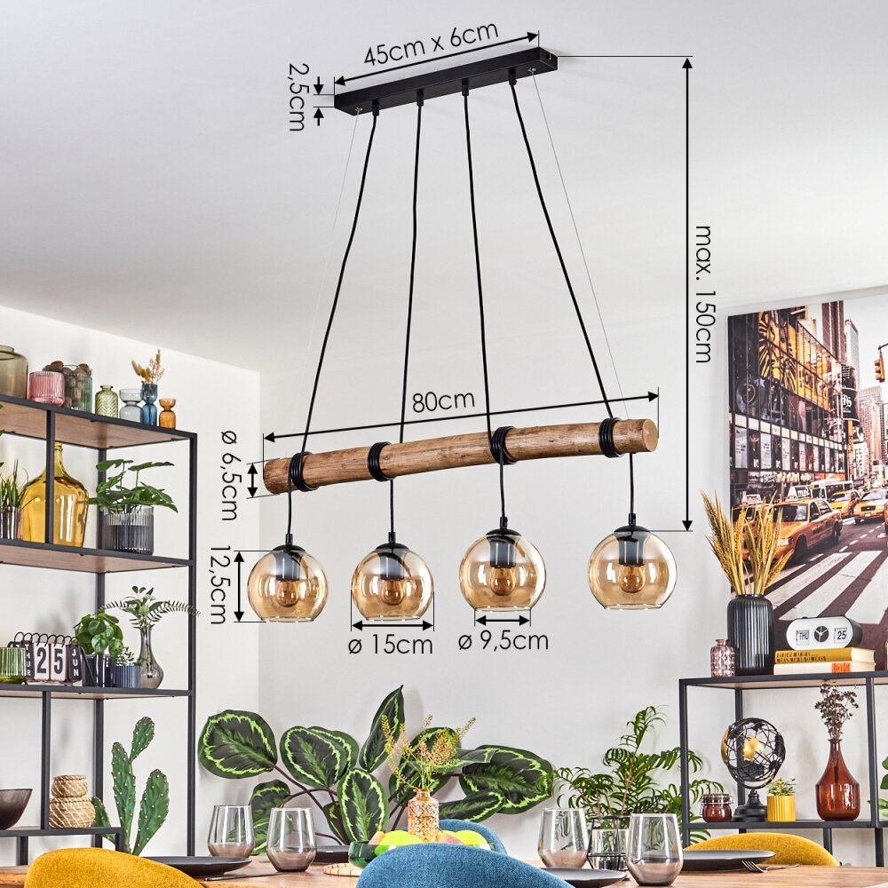 Lámpara colgante lineal bohemia rústica para sala de estar y dormitorio