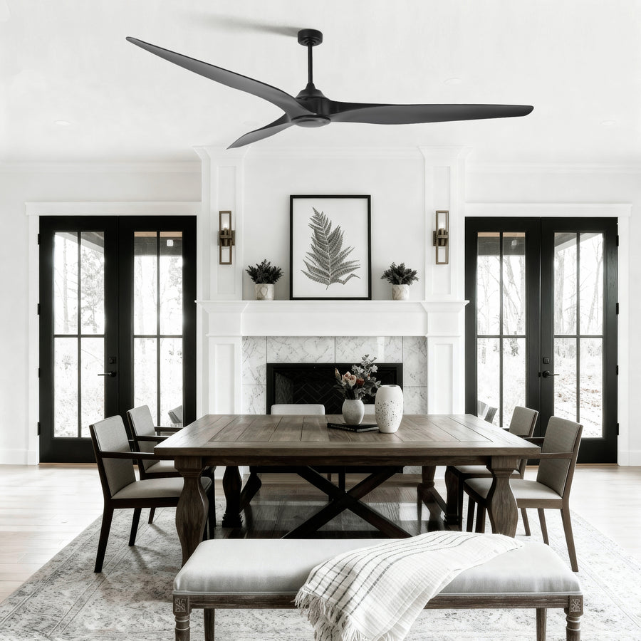 Ventilador de techo Simon Ø254 cm negro IP44 con mando a distancia
