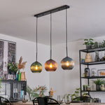 Lámpara colgante lineal bohemia colorida y texturizada para comedor y sala de estar