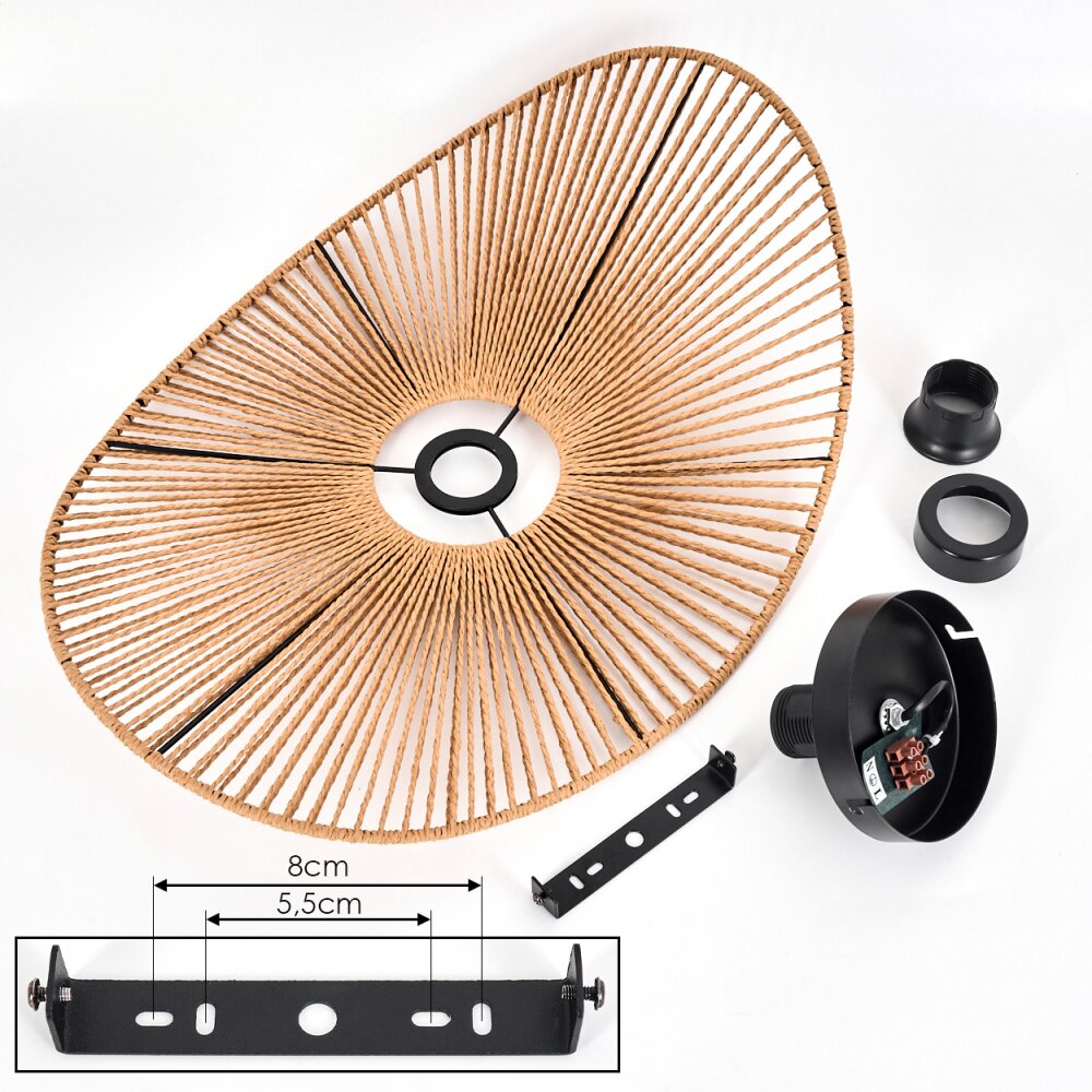 Lámpara de techo empotrada rústica Art Déco para sala de estar y dormitorio