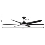 Ventilador de techo industrial de Ø165 cm Motor DC con luz y mando a distancia