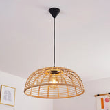 Lámpara colgante de bambú estilo bohemio para cocina y comedor