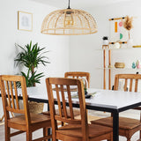 Lámpara colgante de bambú estilo bohemio para cocina y comedor
