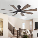 Ventilador de techo tipo molino de viento Aries LED de Ø183 cm con luz y mando a distancia